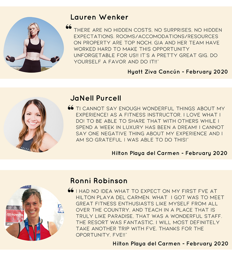 TESTIMONIALS Fitness Vacation